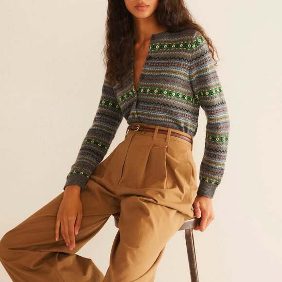 Doen Sweaters - Doen Faustine Cardigan in Dashwood Fair Isle